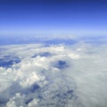 Sky Above the Clouds,ÃÂ Cloudscape background, Blue Sky and Fluffy Clouds Royalty Free Stock Photo
